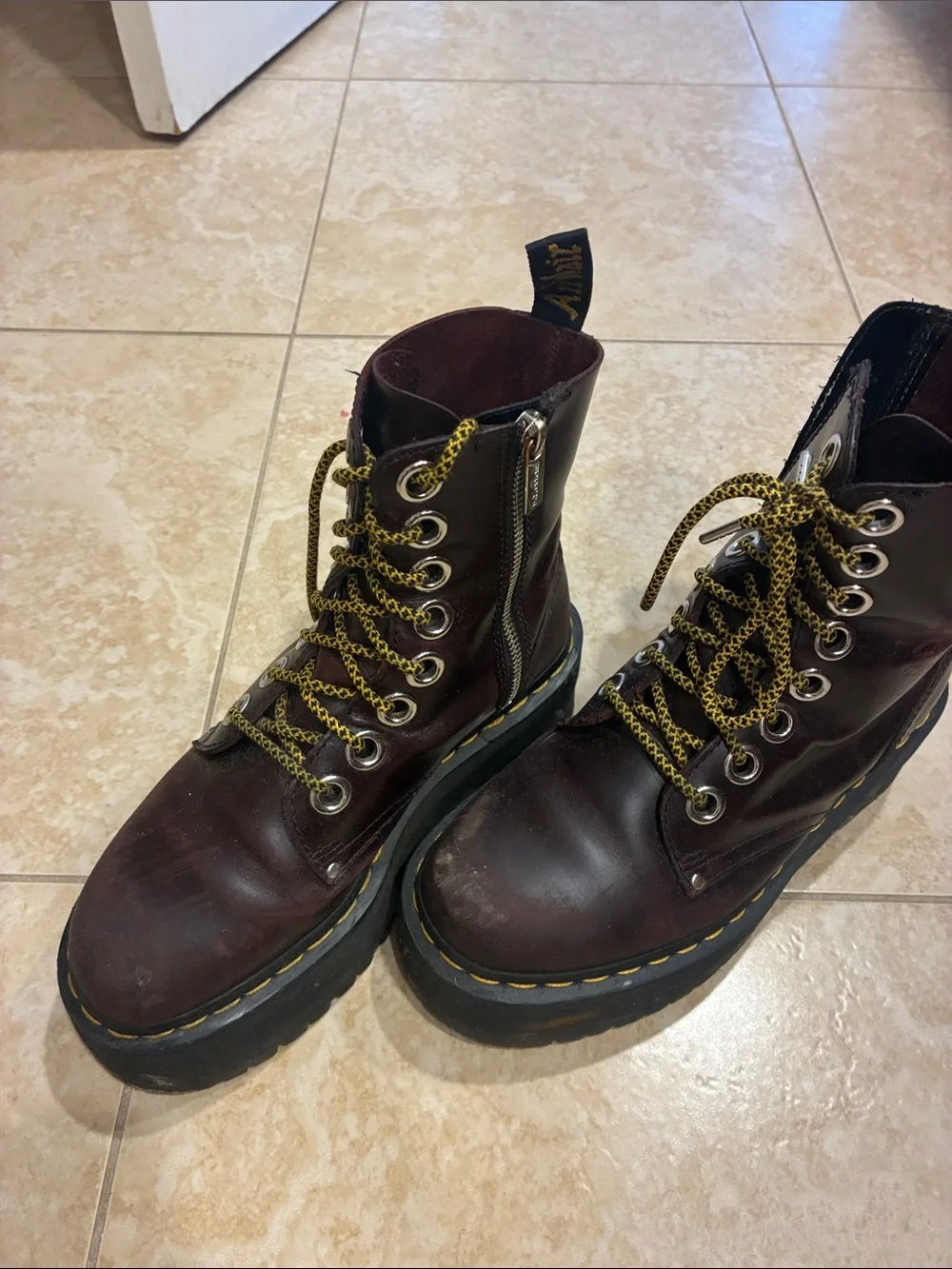 Dr. Martens Burgundy Leather Oxford/ Jadon Max Boots